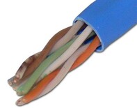 Picture of Category 5E Communications Cable - Solid, Blue, Plenum, 350MHz (CMP) - 1000 FT