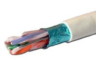 Picture of Category 5e Communications Cable - Solid, Shielded, White, Plenum (CMP) - 1000 FT