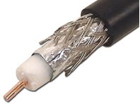 Picture of RG-6/u Dual Shielded Coaxial Cable - Riser (CMR), Black - 1000 FT
