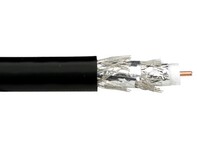 Picture of RG-6/UQ Quad Shielded Coaxial Cable - Riser (CMR), Black - 1000 FT