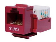 Picture of Cat 6 Tool-less Keystone Jack 90 Degree 110 UTP - Red