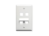Picture of Faceplate - Bottom Angled - 4 Port Single Gang - White