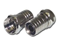 Picture of F-Type Connector for Quad Shielded Coax - RG6 - Crimp - Male - 10 Pack