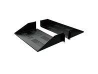 Picture of 19" Double-Sided Vented Divided Shelf, 2U, 25"D, Black