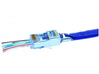Front view of EZ-RJ45 Shielded Cat5e/6 twisted pair connection