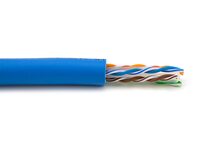 Picture of Solid Cat 6e Network Cable Pull Box - Blue, 600 MHz, Plenum (CMP), Spline - 1000 FT