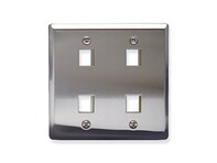Picture of Faceplate Stainless Steel 2-gang 4-port