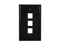 Picture of 3 Port Keystone Faceplate - Single Gang - Black
