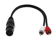 Picture of XLR Female to Two RCA Male Plugs - 1 FT