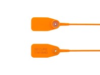 Picture of 12 1/2 Inch Standard Orange Pull Tight Plastic Seal with Steel Locking Piece - 100 Pack