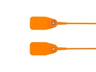 Picture of 12 1/2 Inch Blank Standard Orange Pull Tight Plastic Seal with Steel Locking Piece - 100 Pack