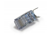 Side view shielded CAT6a Connector with 6/6A compliant shielding.